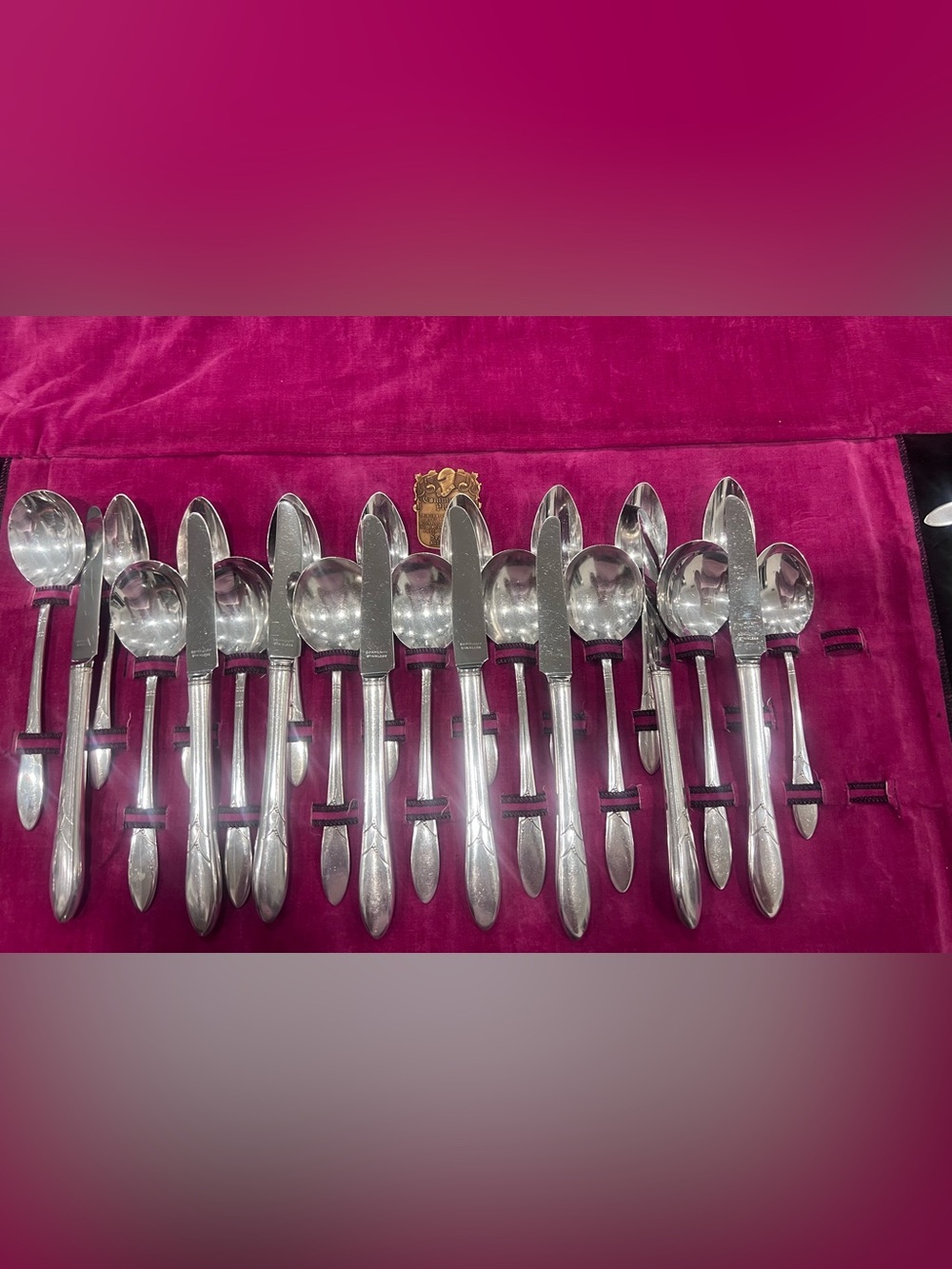 Vntg Oneida Community Lady Hamilton Silverplate Flatware, 1932 Art Deco, 41 Pcs